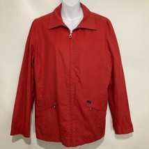 Faconnable L Rust Red-Orange Rain Jacket Water Resistant - $35.77
