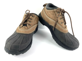 Eddie Bauer Duck Boots Men 9 M Shoes Black Brown Leather Waterproof Bootie - $641.14 MXN