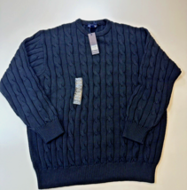 Bluemarine Uomo Sweater Men Cable Knit Blue Made In Italy Pullover Preppy 2XL - £9.63 GBP