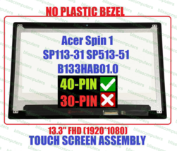 13.3&quot; Led Fhd IN-CELL Touch Screen Assembly Acer Spin 5 SP513-51-3466 - £106.91 GBP