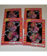 NEW (4) 2 Pack Heart Flower Jewelry Case Lacing &amp; Beads Kits Craft Lot G... - $16.79