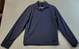 REI Sweatshirt Mens Small Blue Fleece 100% Polyester Long Sleeve 1/4 Zip Logo - £11.58 GBP