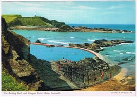 Postcard Bathing Pool &amp; Compass Point Bude Cornwall England UK - £2.35 GBP