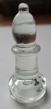 Bishop Clear Glass Chess Replacement Piece Only 2-3/8&quot; Tall 1-1/8&quot; Wide ... - $10.52