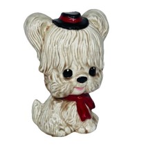 Kitschy Vintage Maltese Puppy Dog Lover Ceramic Figurine 4&quot; Kitsch Malti... - $303.63 MXN