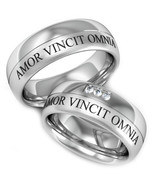 (New With Tag) Titanium Amor Vincit Omnia Ring - JT2078A(Size:#US6)  - £19.53 GBP
