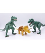 Playmobil 4171 T-Rex Green Tyrannosaurus Rex Lot 2 Triceratops Dinosaur Figures - $28.17