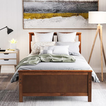 Twin Size Wood Platform Bed with Headboard,Footboard and Wood Slat Support - $237.99+