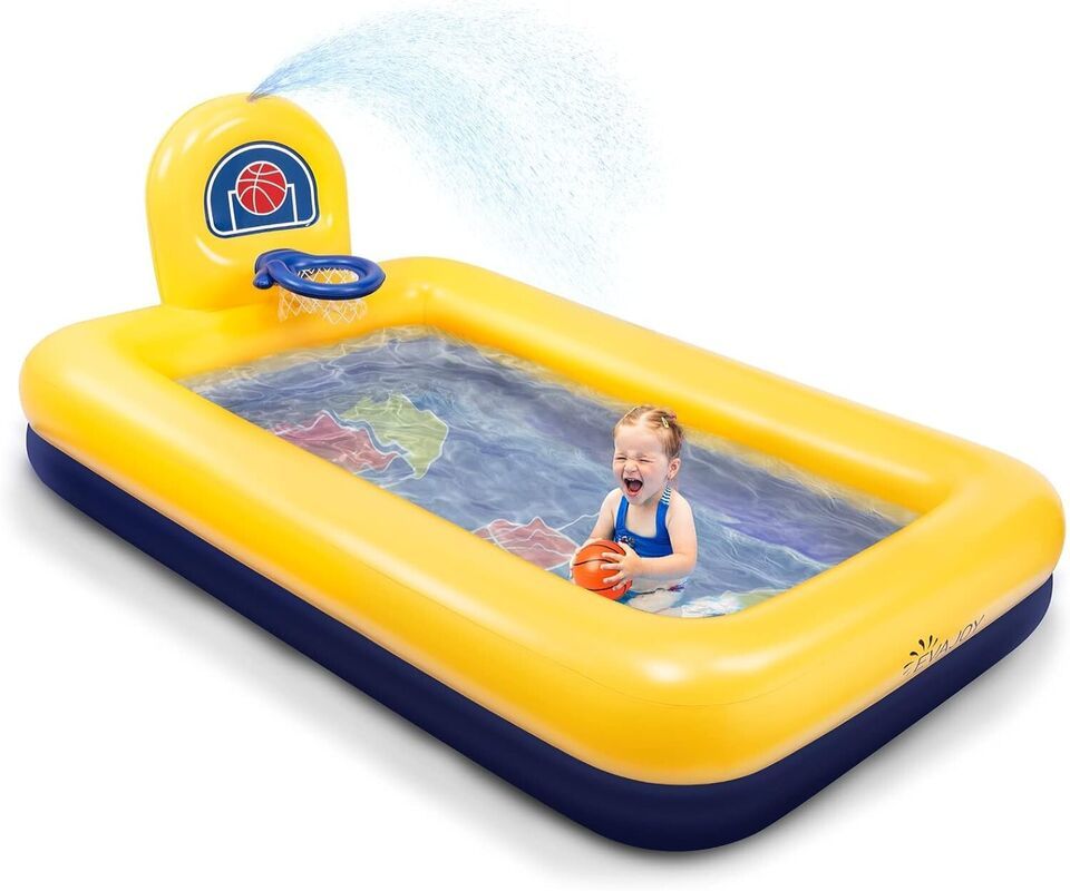 Evajoy Inflatable Kiddie Pool Backyard, Garden Kids Summer Water Party 90x55x35”