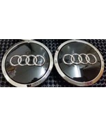 4 Pcs, Audi Black Chrome Logo Center, Wheel Hub Cap for A3, A4, A5, A6, ... - $18.80