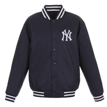 MLB New York Yankees Poly Twill Jacket  Patch Logos JH Design Navy - £95.91 GBP