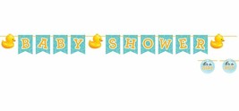Bubble Bath Baby Shower Shaped Ribbon Banner Rubber Ducky - £5.96 GBP