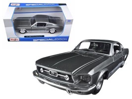 1967 Ford Mustang GT Gray Metallic with White Stripes 1/24 Diecast Model Car by - $36.86
