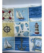 “By The Sea” by Dover Hill Cotton Screen Print Panel Fabric #4610 Beach ... - £9.22 GBP