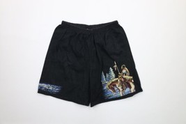 Vtg 90s Streetwear Womens Large Faded Native American Indian Shorts Black USA - £35.87 GBP