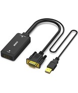 VGA to HDMI Adapter 1080P Converter with Audio from Computer Laptop VGA ... - £24.27 GBP