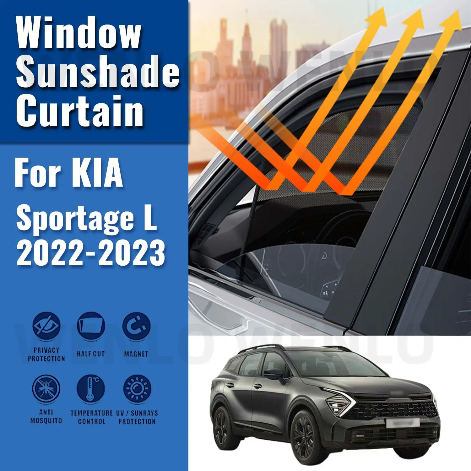 For KIA Sportage 5 NQ5 LWB 2022 2023 2024 Rear Side Window Sun Shade Car - £37.16 GBP+