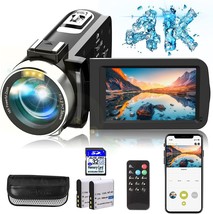 4K Video Camera, Wifi Digital Camera, 18X Digital Zoom, Youtube Vlogging Camera, - £93.21 GBP