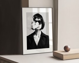 Girl Boss in Suit Smoking | Black and White Fashion Photography Art Print | Girl - £19.18 GBP