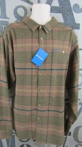 New Columbia Carnell Woods Flannel Shirt Men 2XL Brown / Green Plaid Stretch $65 - £30.11 GBP