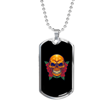 Calavera Mexican Day of the Dead Sugar Skull Necklace Stainless Steel or 18k Go - £37.09 GBP+