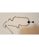 CLEAR WHITE CRYSTAL RHINESTONE SILVER Vtg Choker Collar Necklace 18kgp - $73.05 MXN