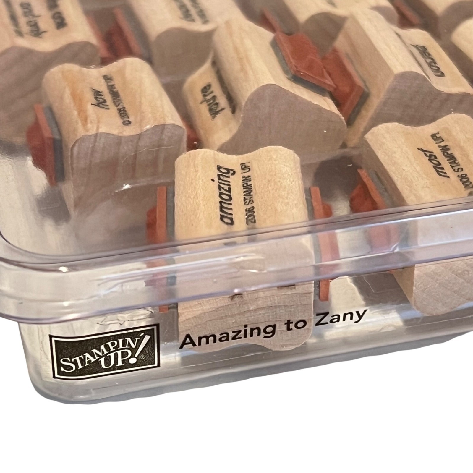 Stampin Up! Amazing To Zany Rubber Stamp Set 2006 Wood-Mounted Words Item image 3