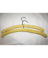 Vintage Wood Clothing Hanger with Yellow Crochet Cover - Set of 2 - £9.02 GBP