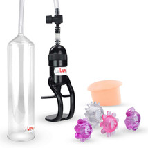 LeLuv Penis Pump EasyOp Zgrip with Fleshlike Donut and 4 Jelly Rings - £20.17 GBP