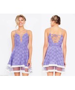 NEW Sugar Lips Sugarlips Purple Fit &amp; Flare &quot;Delilah Dream&quot; Mini Dress X... - £52.24 GBP