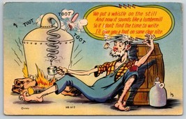 1946 Comic Postcard We Put A Whistle On The Still I&#39;ll Give You A Toot - £15.22 GBP