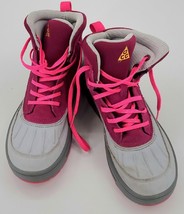 Nike ACG Tennis Shoes Youth Girls Size 6Y Grey Pink Hightops - £20.21 GBP