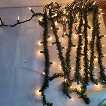 Christmas Garland Icicle with Lights Decorations 12 Foot Garland Greenery - £9.90 GBP