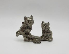 Vintage Spoontiques #78 Pewter Figurine 2 cats kittens on The Swing 2”x1.5” - $14.85