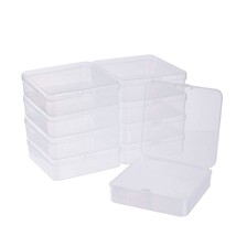 10 Pack 3.74X3.74X1.18&quot; Square Clear Plastic Bead Storage Containers Box Case Wi - £23.97 GBP