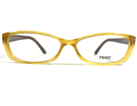 Fendi Eyeglasses Frames F881 832 Brown Clear Yellow Cat Eye Full Rim 52-... - $41.86