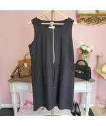 Chicos Zynergy Dress Women&#39;s 2 Black Athletic Dress Waist Tie Front Zip ... - $380.18 MXN