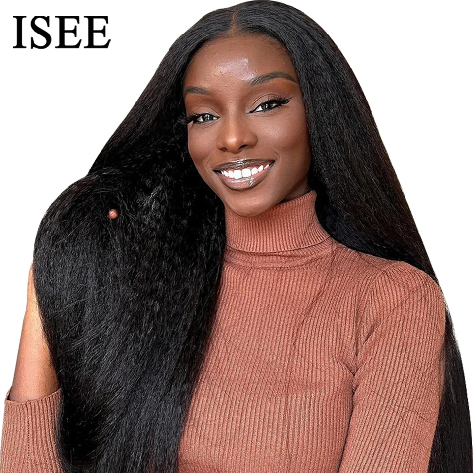 Wear Go Wig ISEE Hair Brazilian Kinky Straight 13x4 HD Lace Front Glueless W - £152.65 GBP+