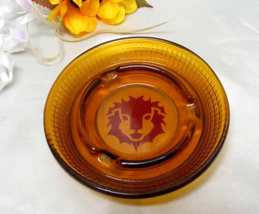 1683 Vintage Amber Glass Three Slot Red Lion Ashtray - £7.07 GBP