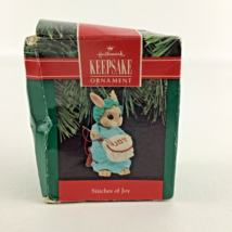 Hallmark Keepsake Ornament Stitches Of Joy Handcrafted Bunny Vintage 199... - $16.78