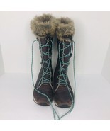 LL Bean 284883 Carrabassett Fur Lace-Up Knee High Winter Snow Boots Wome... - £31.45 GBP