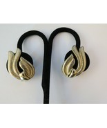 Vintage Monet Clip Earrings Ear Climber Luxury Gold Tone Textured 1.25&quot; ... - $23.30 CAD