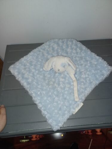Blankets And Beyond Security Blanket Lovey Blue Puppy Dog 12" x 10" Rosette - $10.00
