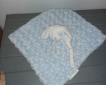 Blankets And Beyond Security Blanket Lovey Blue Puppy Dog 12&quot; x 10&quot; Rosette - £8.04 GBP
