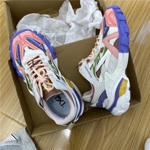 Lovely Pink Chunky Sneakers Women Sport Shoe 322colorful 36 - £33.96 GBP