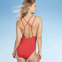  Women&#39;s Sunn Lab Strappy Back One-Piece Red Swimsuit, Medium - New! - $17.82