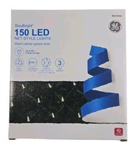 GE StayBright 150 LED Net-Style Lights Warm White/Green Wire 6ft. X 4ft. - £27.05 GBP