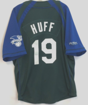 T.B. Devil Rays Aubrey Huff #19 Vintage 90s MLB Sewn Green Blue Nike Jersey M - £53.79 GBP