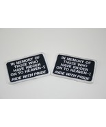 Lot of 2 Customized Patch &quot;In Memory of Those Who Have Ridden Heaven&quot; Bi... - $7.71