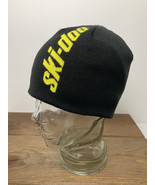 Ski Doo Beanie Hat Black &amp; Yellow Knit Winter Cap Excellent - $24.19 CAD